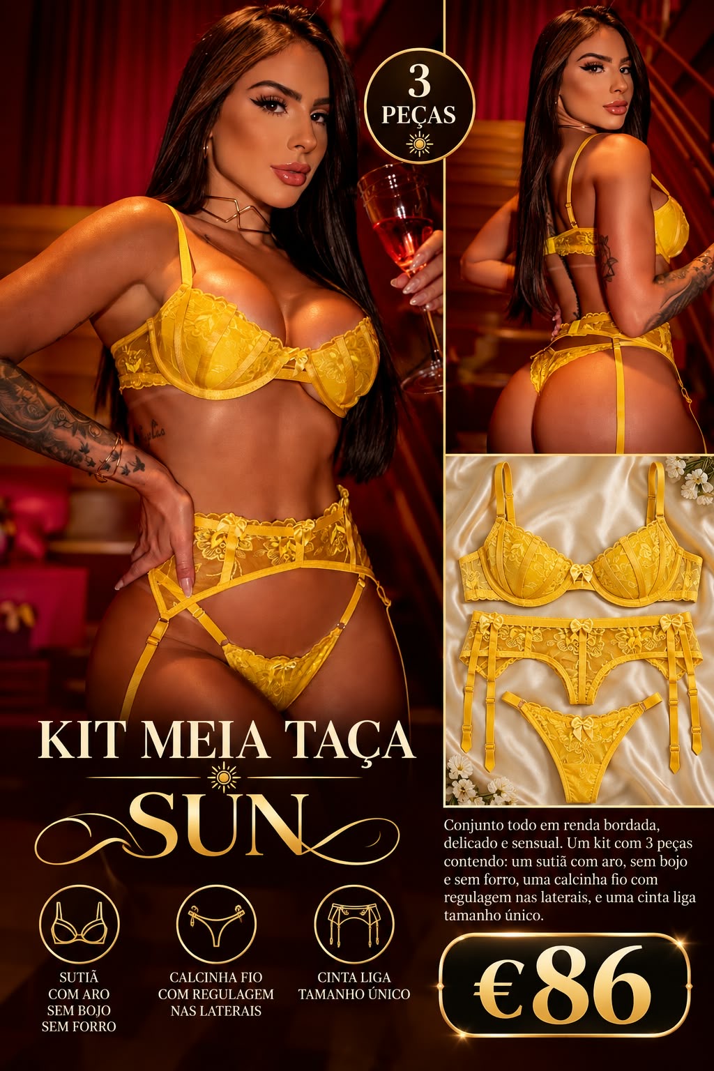 Kit Meia Taça "Sun"