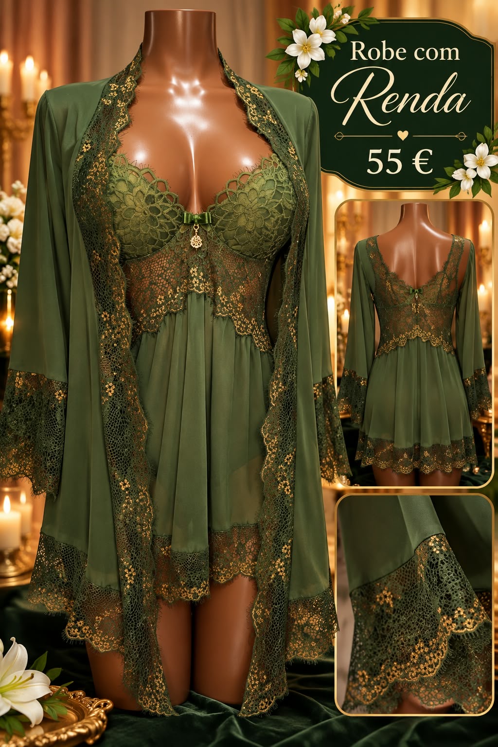 Robe com Renda Verde